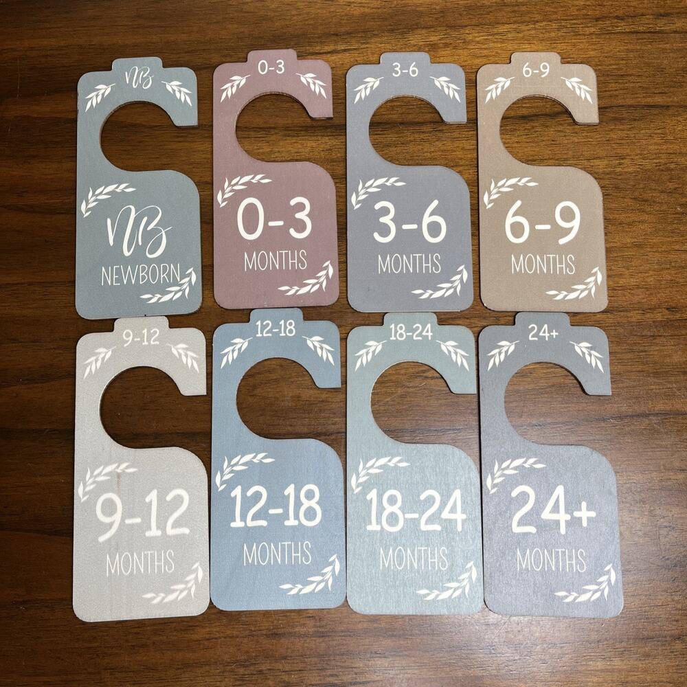 Baby Clothing Wooden Hanging Dividers Closet Organizers Neutral Nursery Gear